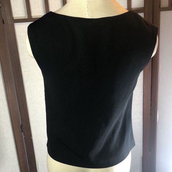 Garfield and Marks black sleeveless top size Sm textured knit side zipper - Picture 6 of 8